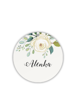 Svatební jmenovky ve tvaru kolečka - Floral
